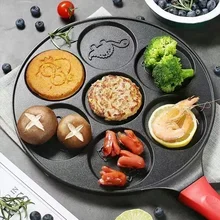7 Cup Pancake Pan Nonstick Breakfast Griddle Dinosaur Animals Waffle Maker Pancake Mold Pan for Kids Egg Omelet Crepe Frying