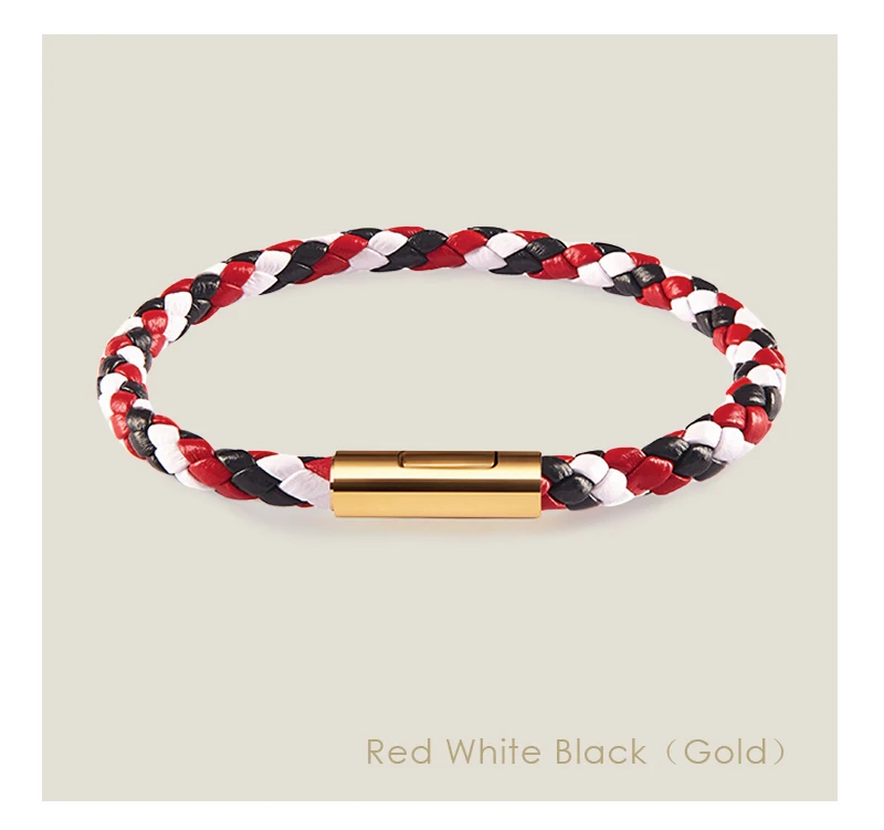 Klassisches Designer-Armband für Männer und Frauen, exquisites Armband, Edelstahl-Knopf-Lederarmband, handgewebt, weiblicher Schmuck, Geschenke, 15 Farben – Detail 39
