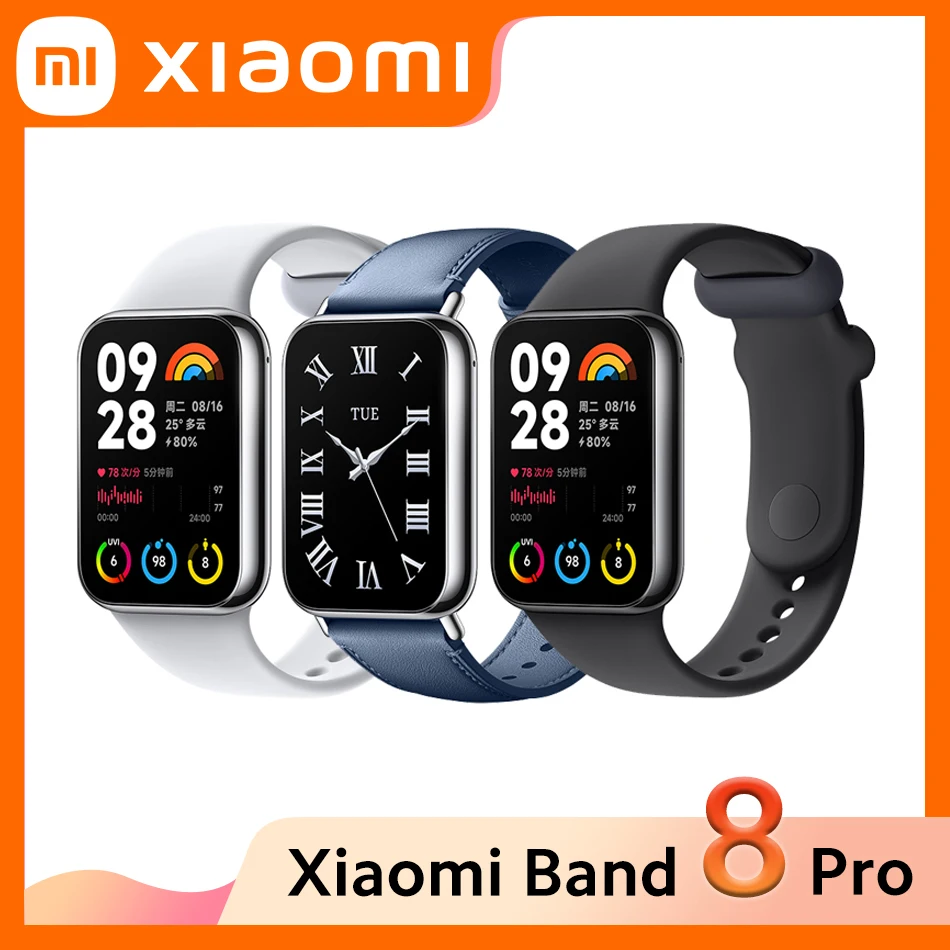 샤오미 미 밴드 8 프로 1.74 인치 AMOLED 디스플레이, GPS 150 + 스포츠 모드, 혈액 산소 심박수 모니터링, 블루투스 5.3 팔찌 8 프로