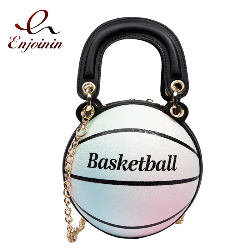 Women's Shoulder Bag PU Novelty Bag Basketball Shaped Chain Bag