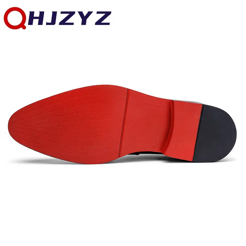 Men Red Sole Loafers Shoes PU Solid Color Fashion Business Casual Party Daily Versatile Simple Classic Dress Shoes Big Size 47 4