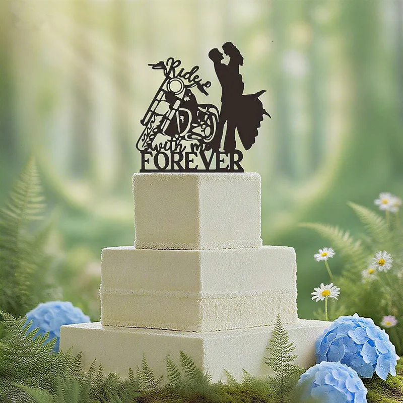 Mr & Mrs Decorazione Torta Nuziale In Legno - Set Da 3 Pezzi - Rustico - 3