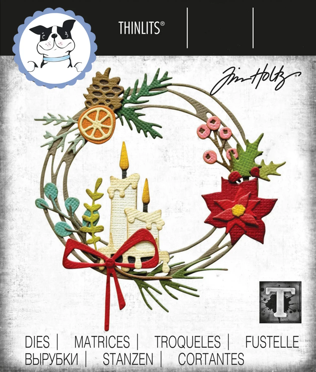 thumbnail image 1 of 2024 Nueva corona navideña con copos de nieve y Papá Noel, troqueles de corte de metal, manualidades de papel para álbumes de recortes, plantillas de tarjetas de álbum hechas a mano, troqueles de cort, 1 of 5