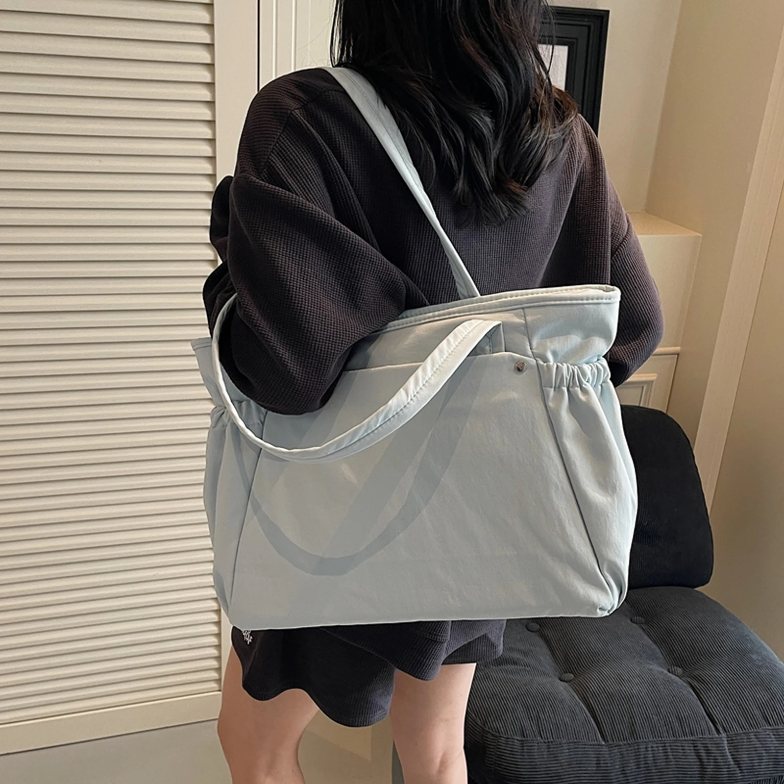 Oxford Cloth Large Shoulder Bag Laptop Bag Lightweight Simple Commuter Bag for Women Work Travel Office Daily Shopping