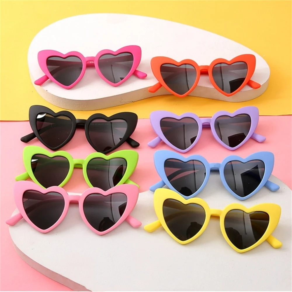 2025 Heart Sunglasses Kids Summer Sunflower Sunglasses Girls Boys Cute Lovely Heart Sunglasses Children Retro UV400 Sun Glasses