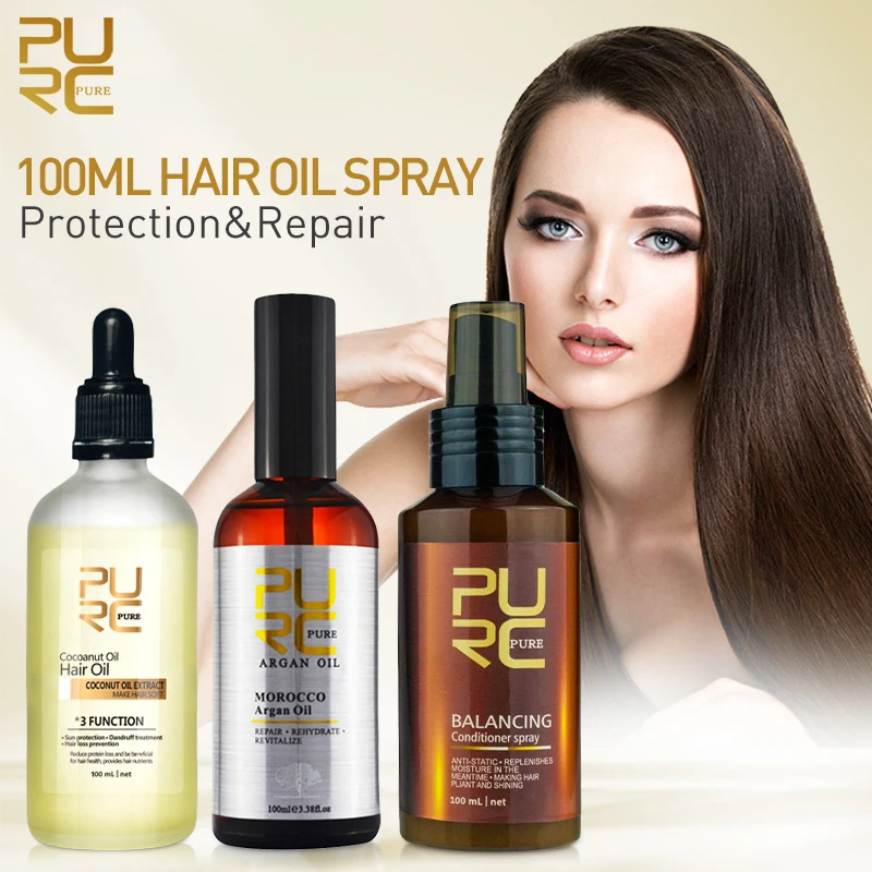PURC100mlCoconutArganOilForHairBalancingSprayDandruffHair