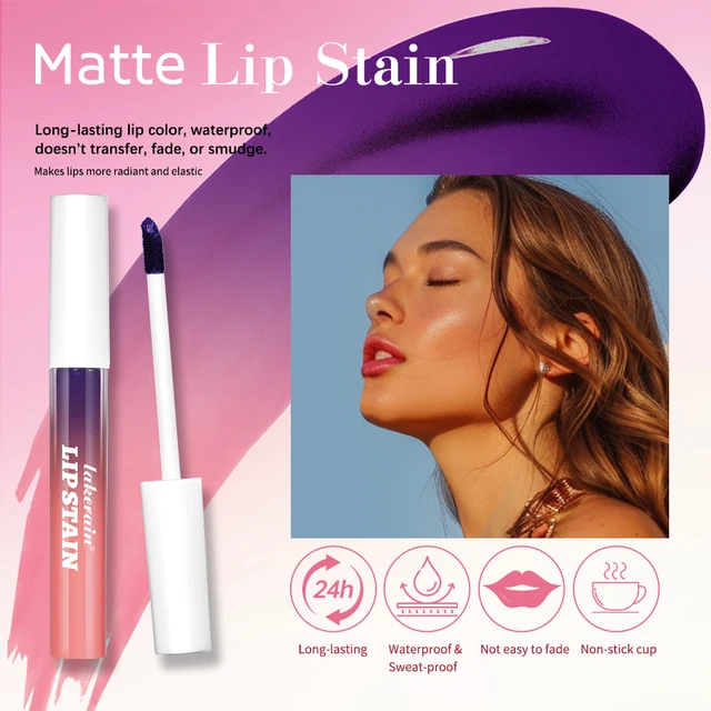 Lakerain Peel Off Lip Stain - Highly Pigmented, Waterproof Long-Lasting Lip Tint, Vegan Lip Gloss for Women, 2.5ml 1