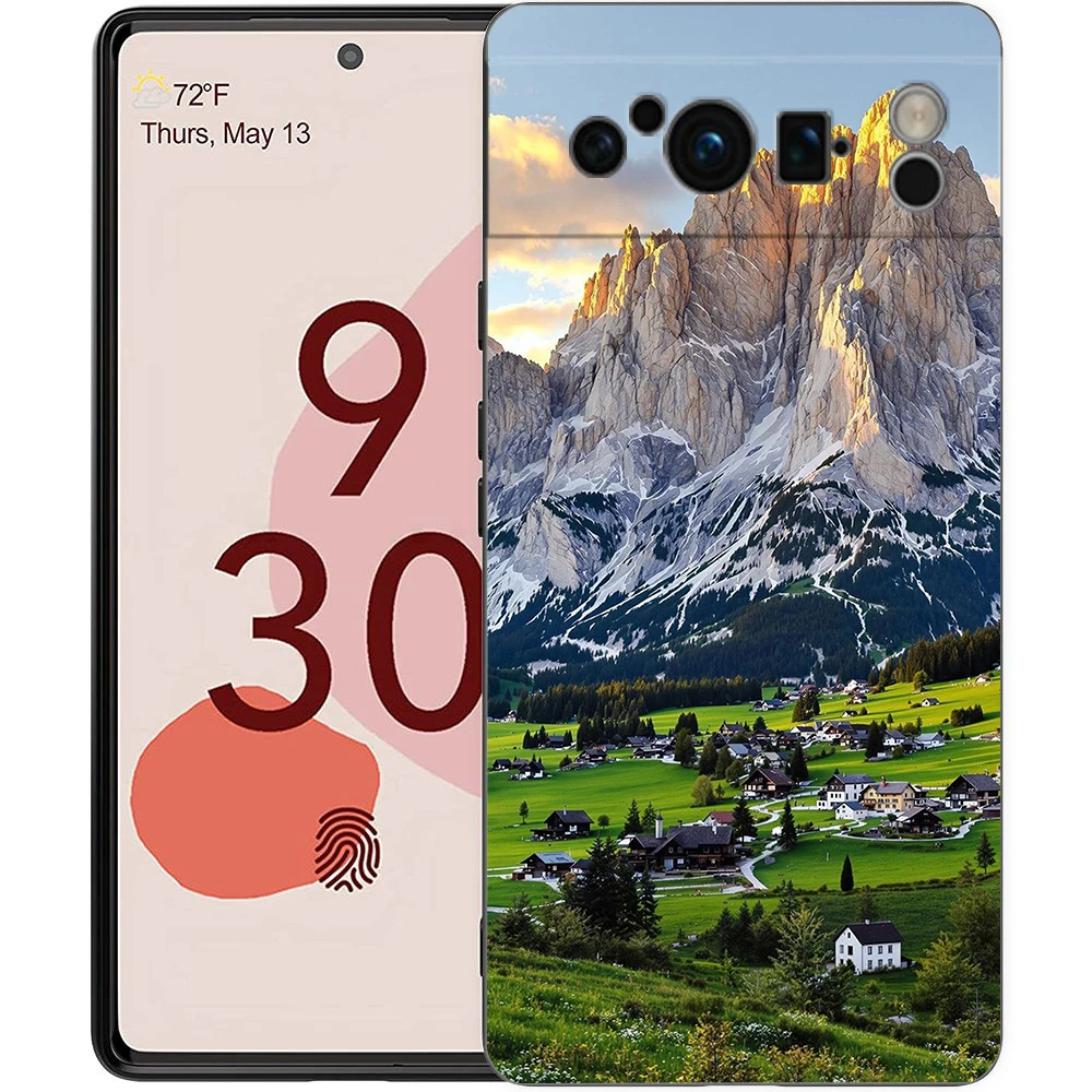 Mountain Peaks Landscape Shockproof Phone Case - Soft TPU Black Cover