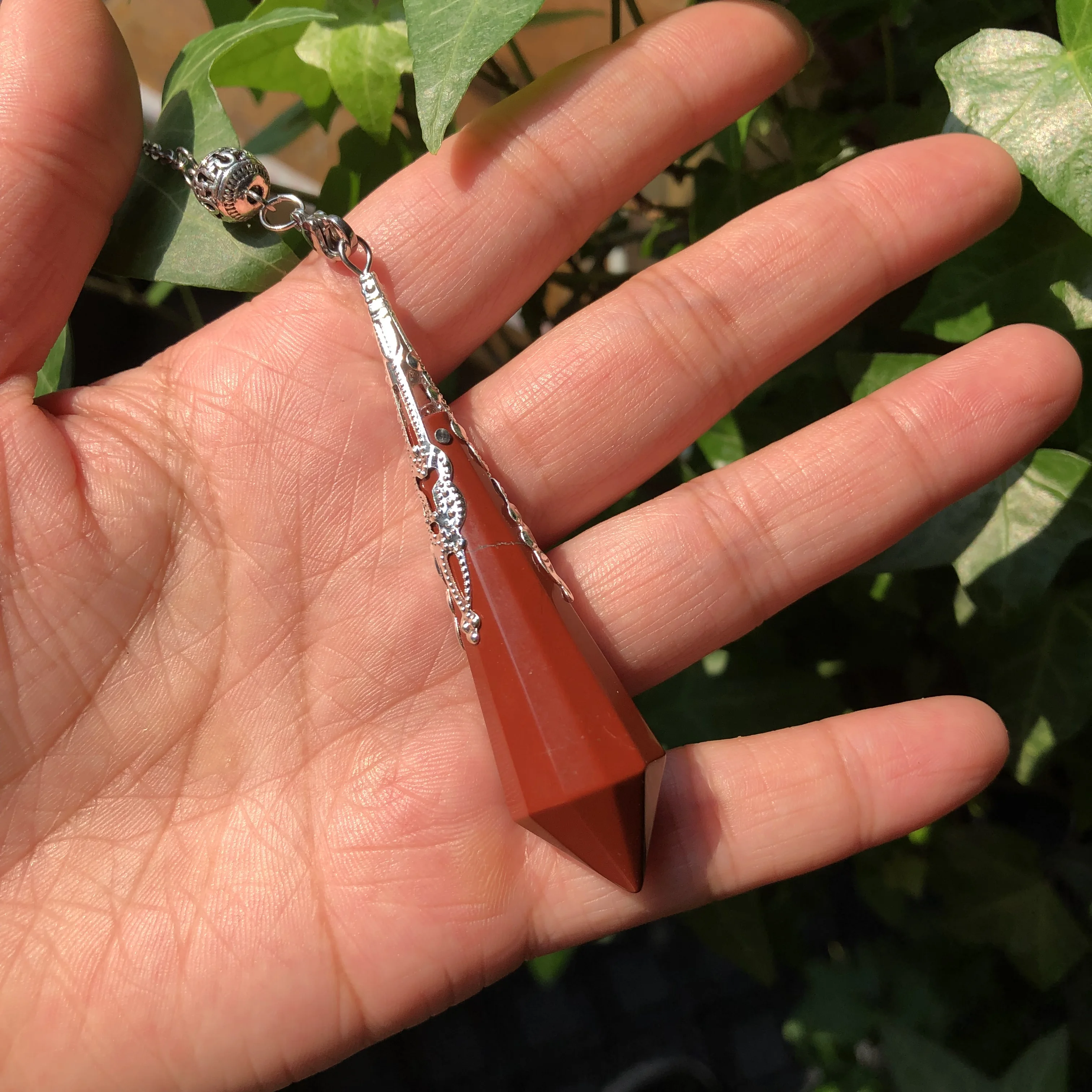 1 шт. натуральный камень красная яшма Маятник гадания кулон Кристалл Рейки