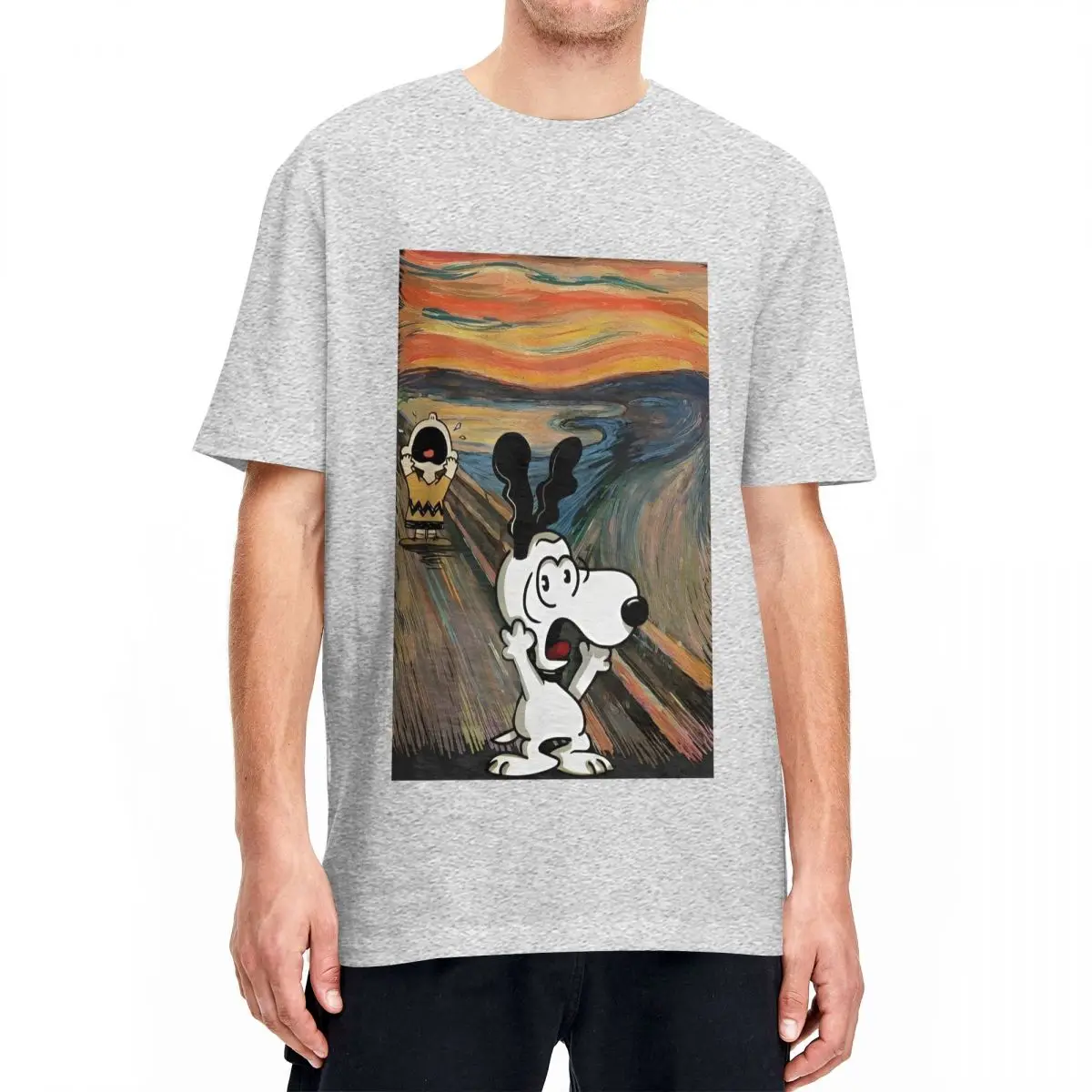 thumbnail image 1 of Camiseta de Snoopy y Charlie Brown de Peanuts, divertida camiseta de hip hop, camisetas de manga corta, camisetas de verano 100% algodón, camisetas de talla grande, 1 of 5