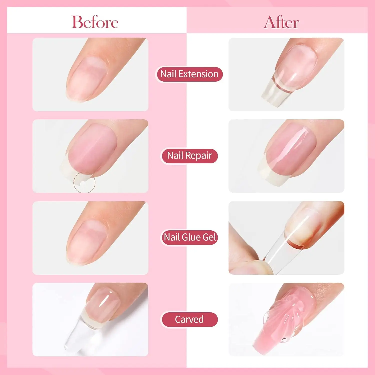 BORN PRETTY 15ml Clear Non Stick Hand Extension Gel Nail Polish 3D Multigel Carved Solid Gel For Nail Painting Carving Tools 4