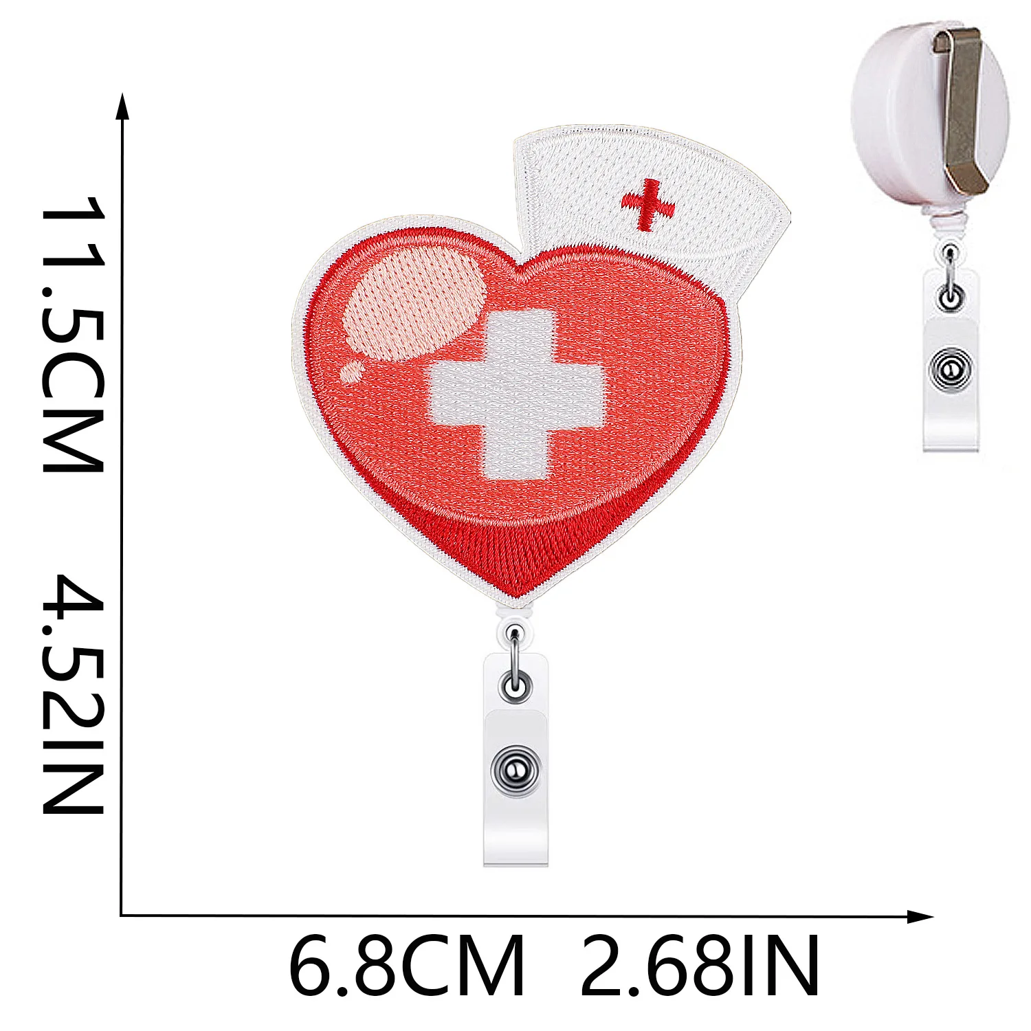 Hot Sales 1 Piece Felt Retractable Nurse Badge Reel Cute Love Heart Rainbow  Mask Pill Bottle Name Tag ID Card Holder Lanyard
