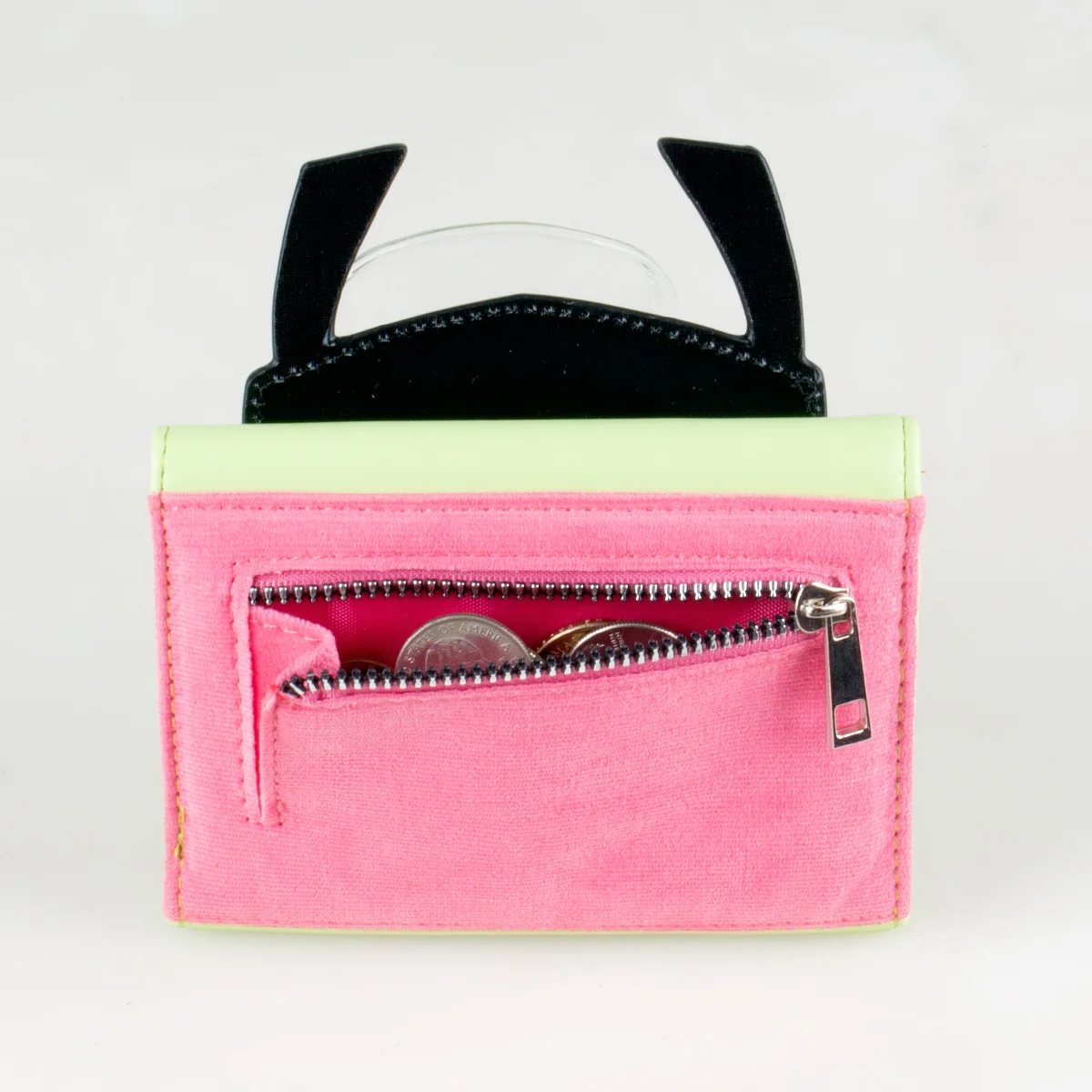 High-Quality Tri-Fold Velvet 3D Stereo Wallet Fashion Individual Card Holder Coin Purse ID Window