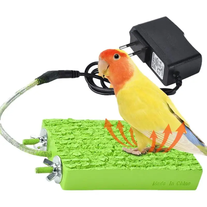 Bird Perches 5W Thermostatic Flat Bird Heater For Cage Safe Bird Perch Stand Warmer For Birds
