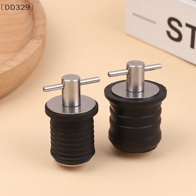 〔DD329〕25MM/32MM T-Handle Drain Plug Twist-Turn Marine Boats Drain Plugs Rubber Plugs With Stainless Steel Handle Boats