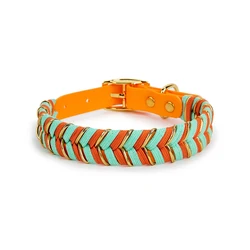 Handmade Colorful Fashion Collar for Dogs - Stylish Accessory for Small, Medium, and Large Pets (Orange)