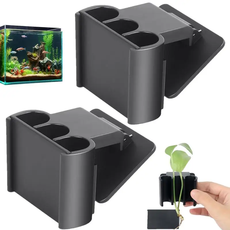 

Aquarium Plant Holder 3-Holes Aquarium Plant Stand Aquarium Planter Cup Fish Tank Water Plant Pot For Live Aquarium Decor