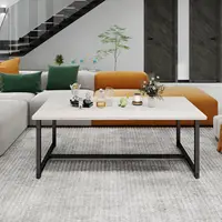 Industrial Coffee Table with Rectangle Wood and Stable Metal Frames, Rustic Vintage Living Room Table for Living Room, Office 1