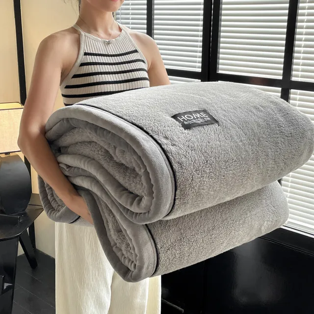 New Grade A Half Sides Fleece Autumn Winter Warmth Blankets Soft Fluffy Keep Warm Sofa Blankets for Throw Napping Shawl Blanket 6