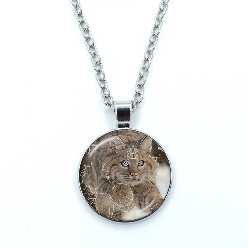 Cartoon Cat Therian Cute Wolf Fox Theta-Delta Glass Dome Cabochon Pendant Fashion Crystal Jewelry 3