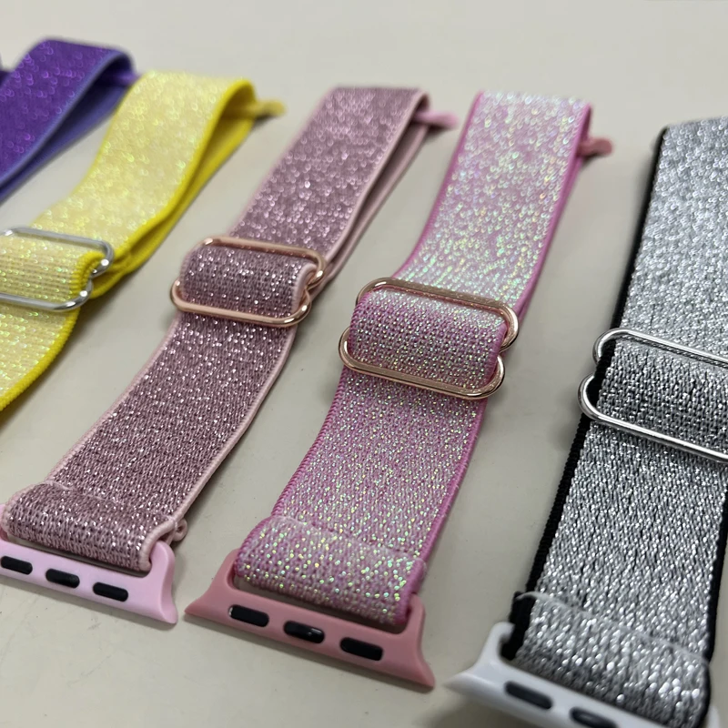 Qimela Cinturino Elastico In Nylon Per Apple Watch | Regolabile 38-44mm | Intrecciato, Traspirante, Morbido | Per Series 6/5/4/3/2/1/SE (Solo Cinturino)