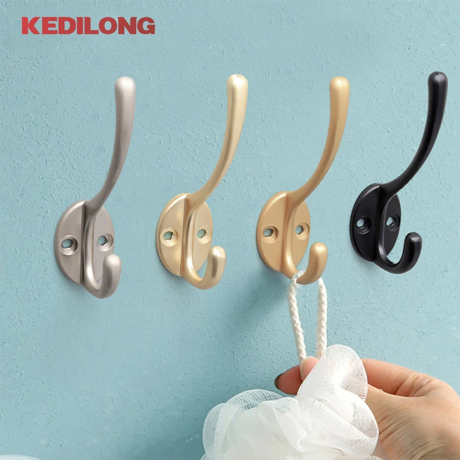 Modern minimalist zinc alloy black clothes hook furniture hardware foyer gold wardrobe wall hook 4