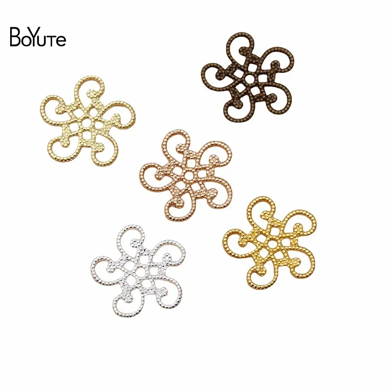 

BoYuTe (200 шт./Лот) металлическая латунь искусственный материал 13 мм цветок ручной работы DIY ювелирные аксессуары