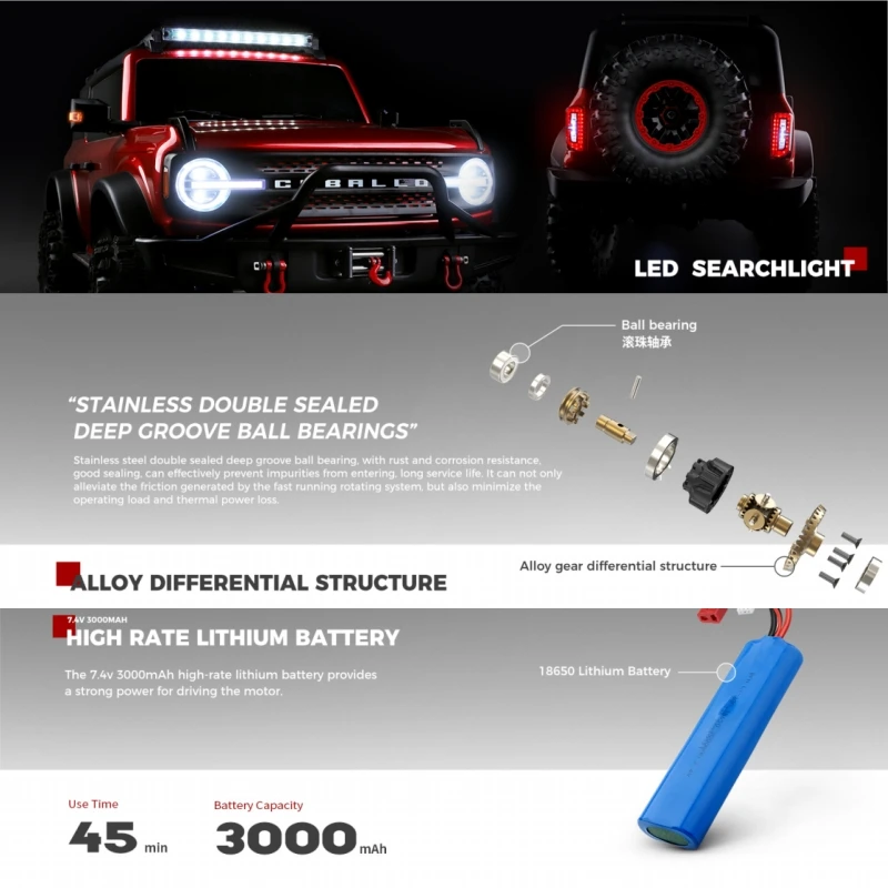 Wl 104020 Rc Car 1:10 Bronco Replica Model Off-Road High-Fidelity 4wd Wltoys With Electric Winch Two-Speed Transmission Kid Gift 6