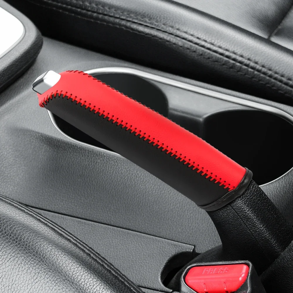 Car Leather Gears Handbrake Cover for BMW E90 E60 E70 E87 1 3 5 6 Series M3 M5 X1 X5 X6 Z4 hand brake cover