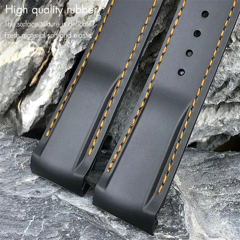 SCHIK 20mm 22mm Silicone Rubber Watchbands for Omega Seamaster Planet Ocean for Speedmaster Moon Watch Waterproof Strap