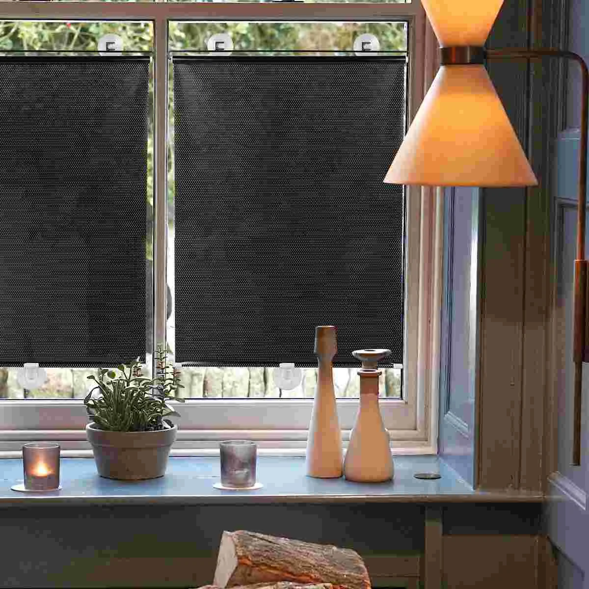 

Vicasky Outdoor Decor Sunshade Blackout Curtain Temporary Blinds Portable Lightweight Black Curtains