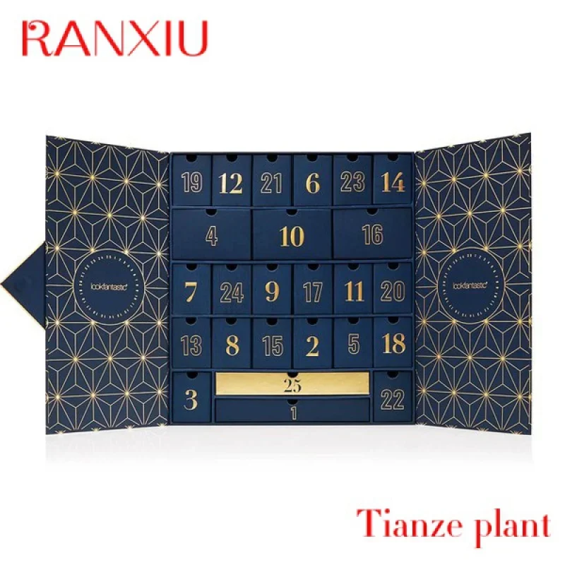 

Custom It's hot! Custom attach calendar empty luxury cardboard paper gift beauty packaging Countdown installment calendar box
