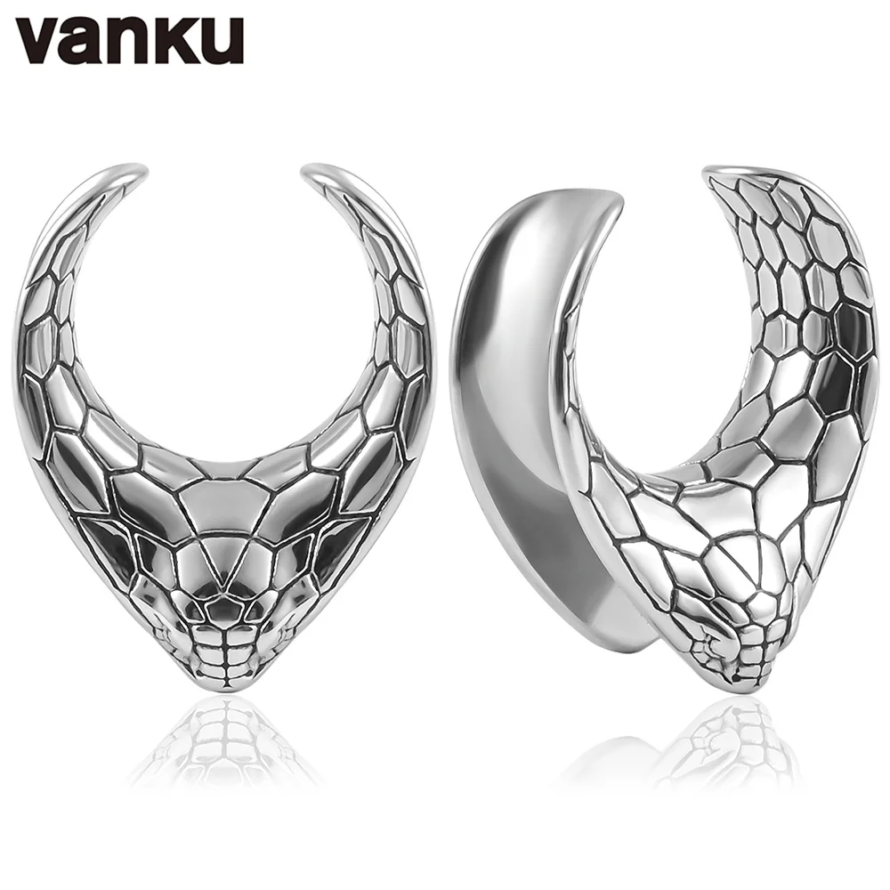 

Vanku 10 шт. змеиная кожа, заглушки для седла, вешалки для весов, ушные приборы, тоннели, растяжки, ювелирные изделия из нержавеющей стали для тела