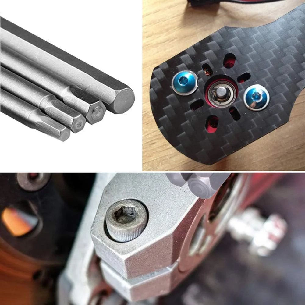 4pcs Magnetic Screwdriver Bits 100mm Alloy Steel 1/4 Hex Shank Long For Torx Cross Slotted Hex Head Slotted Tip