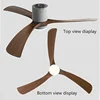 46/56Inch Low Floor Ceiling Fan Light Modern Black ABS Blade DC Remote Control Led Fan Lights Restaurant The bedroom 110V 220V 5
