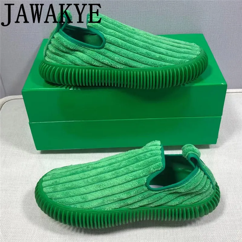 

Designer Brand New Velour Loafers Women Round Toe Comfort Flat Shoes Autumn Casua Unisex Lazy Loafers Men Derby Shoes