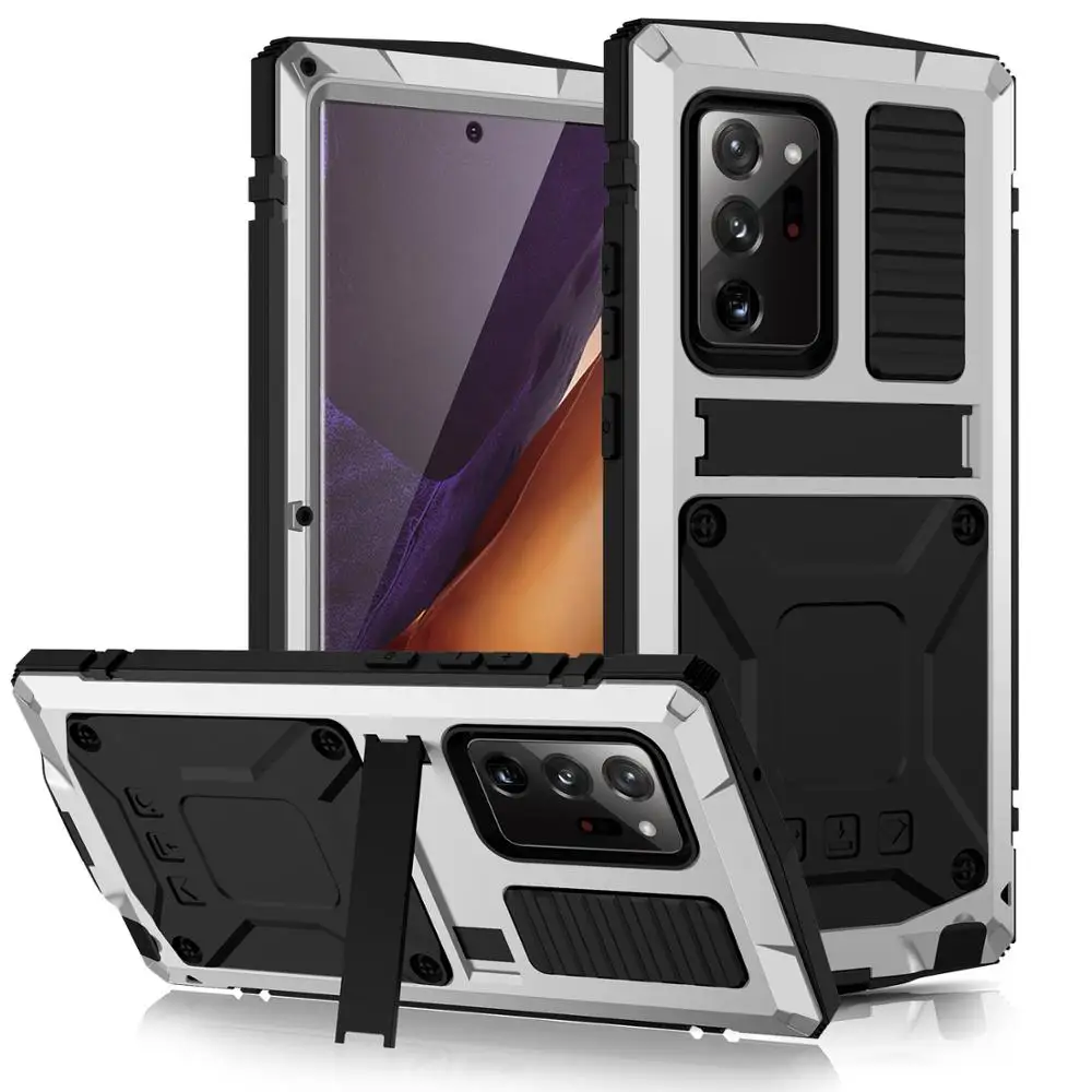 

Сверхпрочный противоударный армированный чехол для Samsung Galaxy S20 Plus Note20 Ultra 360 полностью защищающий Алюминиевый металлический чехол