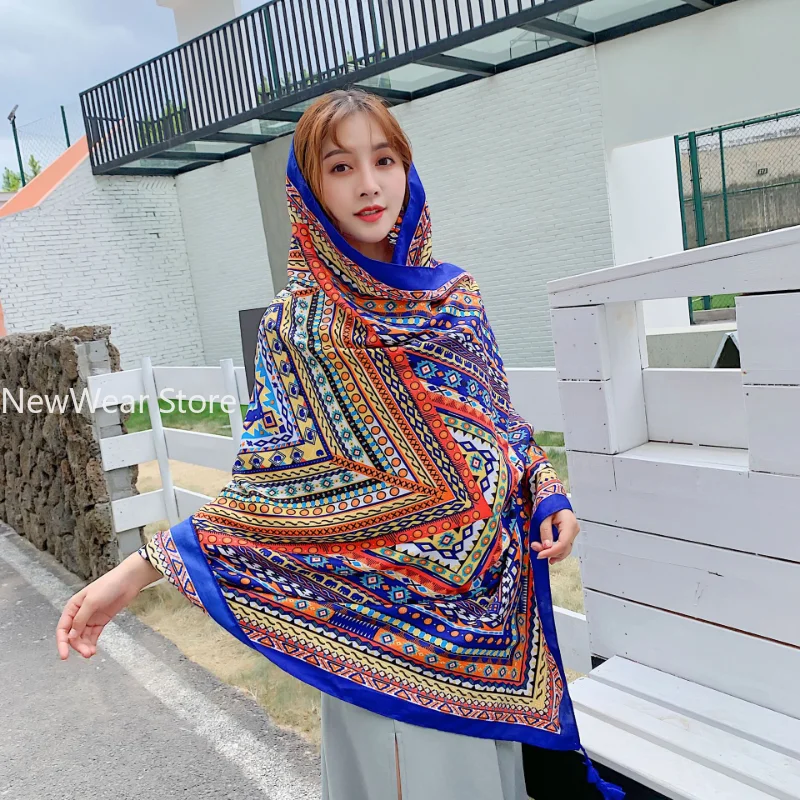 여성용 비키니 수영복 커버 업, 사롱 랩 스카프, 능직 면 파레오 비치 커버 업, 대형 비치 드레스, 90x180cm