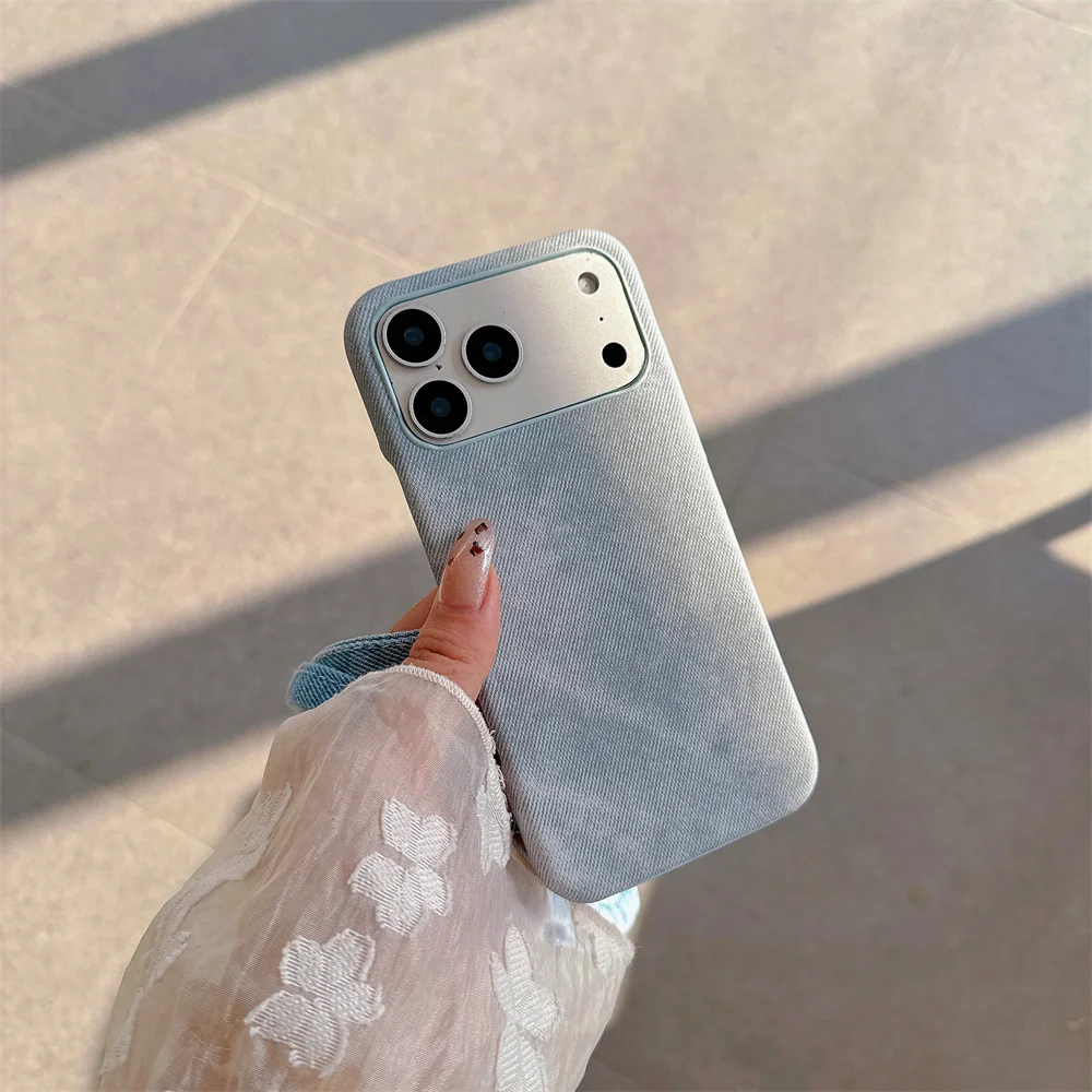 Washed Color Denim Jeans Phone Case - Shockproof Protective Back Cover Bumper
