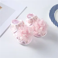 0-18months Baby Girl Summer Sandals Round Toe Soft Sole Crib First Walkers For Infant Girls Floral Sandals Shoes 4