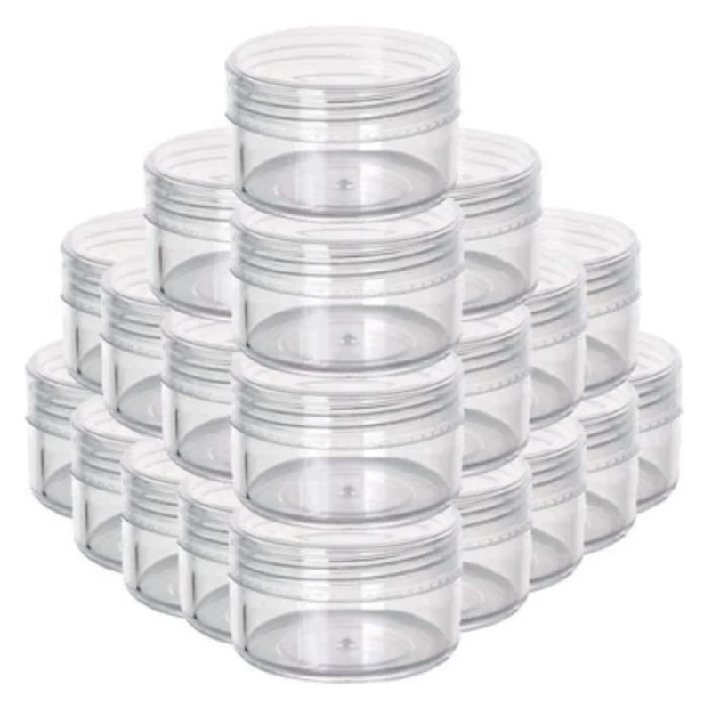 36 Pack 4 OZ Jars Round Clear Cosmetic Container with Lids, Eternal Moment  Plastic Slime Jars for Lotion, Cream, Ointments, Makeup, Eye shadow