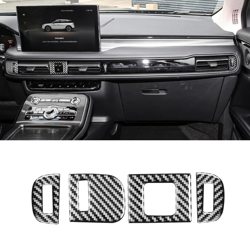 

Наклейка из углеродного волокна для декорирования левой и правой решетки вентиляционного отверстия для Lincoln Nautilus 2021 2022 аксессуары Запчасти