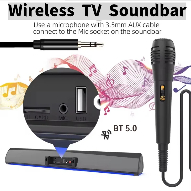 

BS15 Wireless Home Theater HIFI Caixa De Som Bluetooth Speaker Wireless TV Soundbar Audience Music Center Karaoke with MIC FM