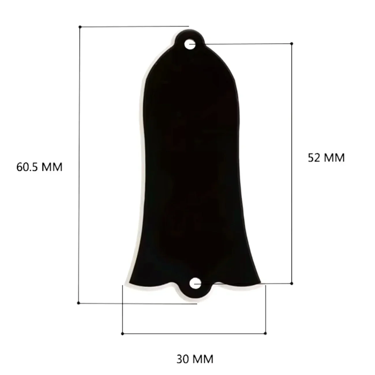 2PCS Bell-Shape Custom Truss Rod Cover Plate with 2 Holes