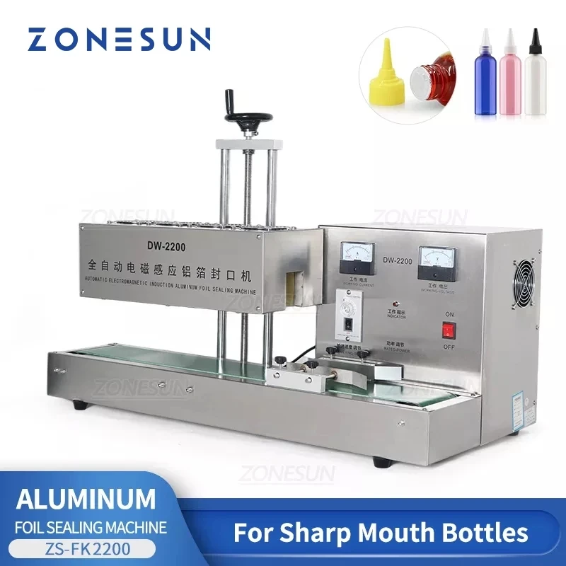 

ZONESUN ZS-FK2200 Automatic Sharp Mouth Bottles Alimunum Foil Sealing Machine