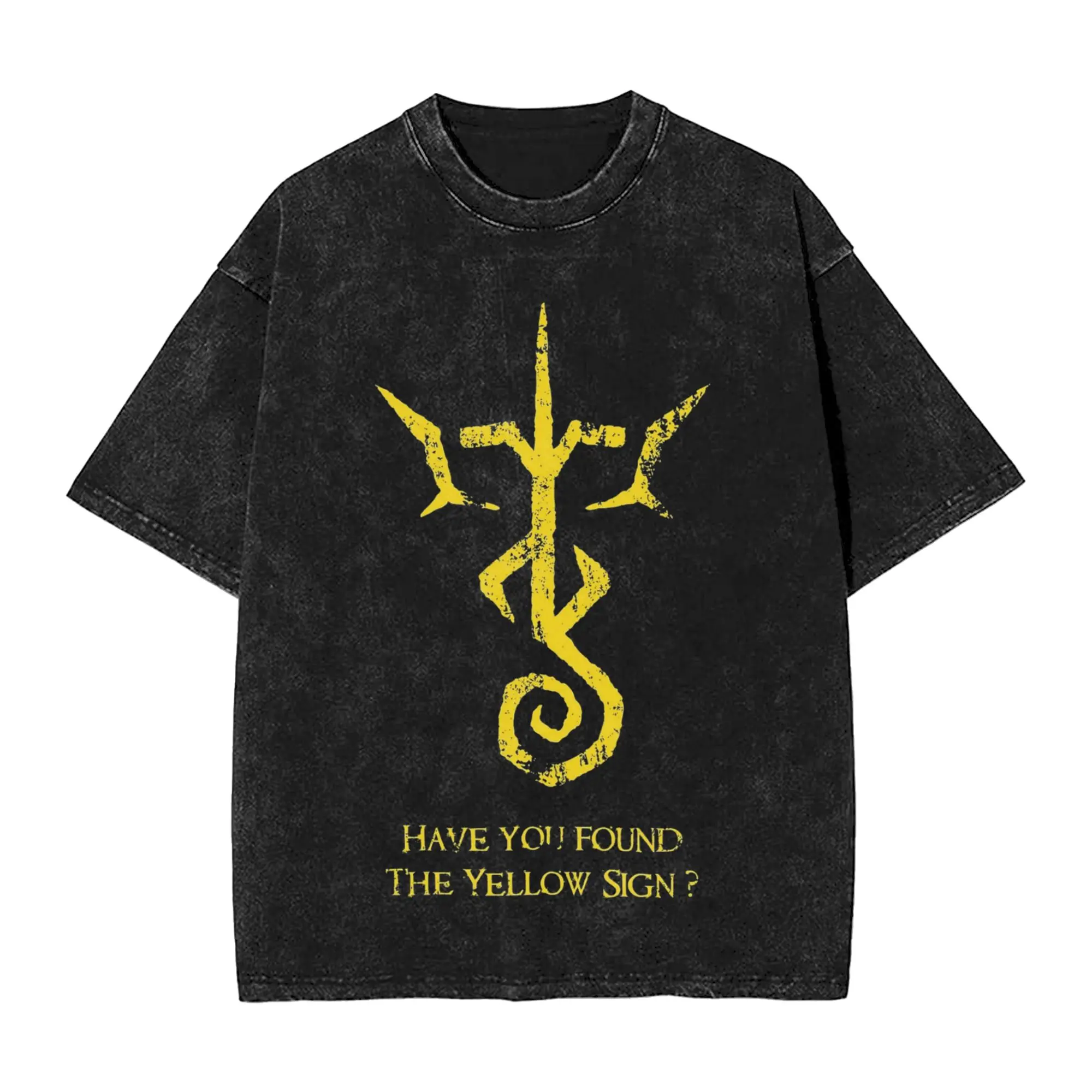 Yellow Washed Streetwear Cotton T-Shirt - Men's Summer Trending Tee, Custom DIY Oversized Top