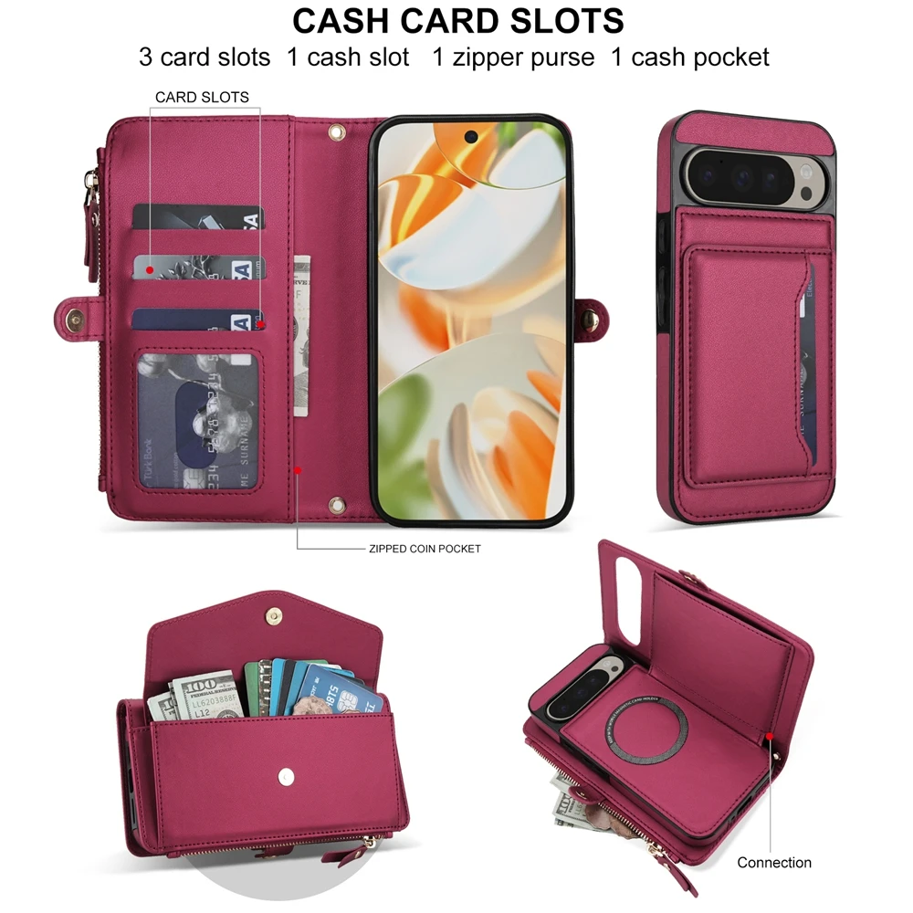 Versatile Crossbody Detachable Wallet Case with Card Slots and Lanyard Purse