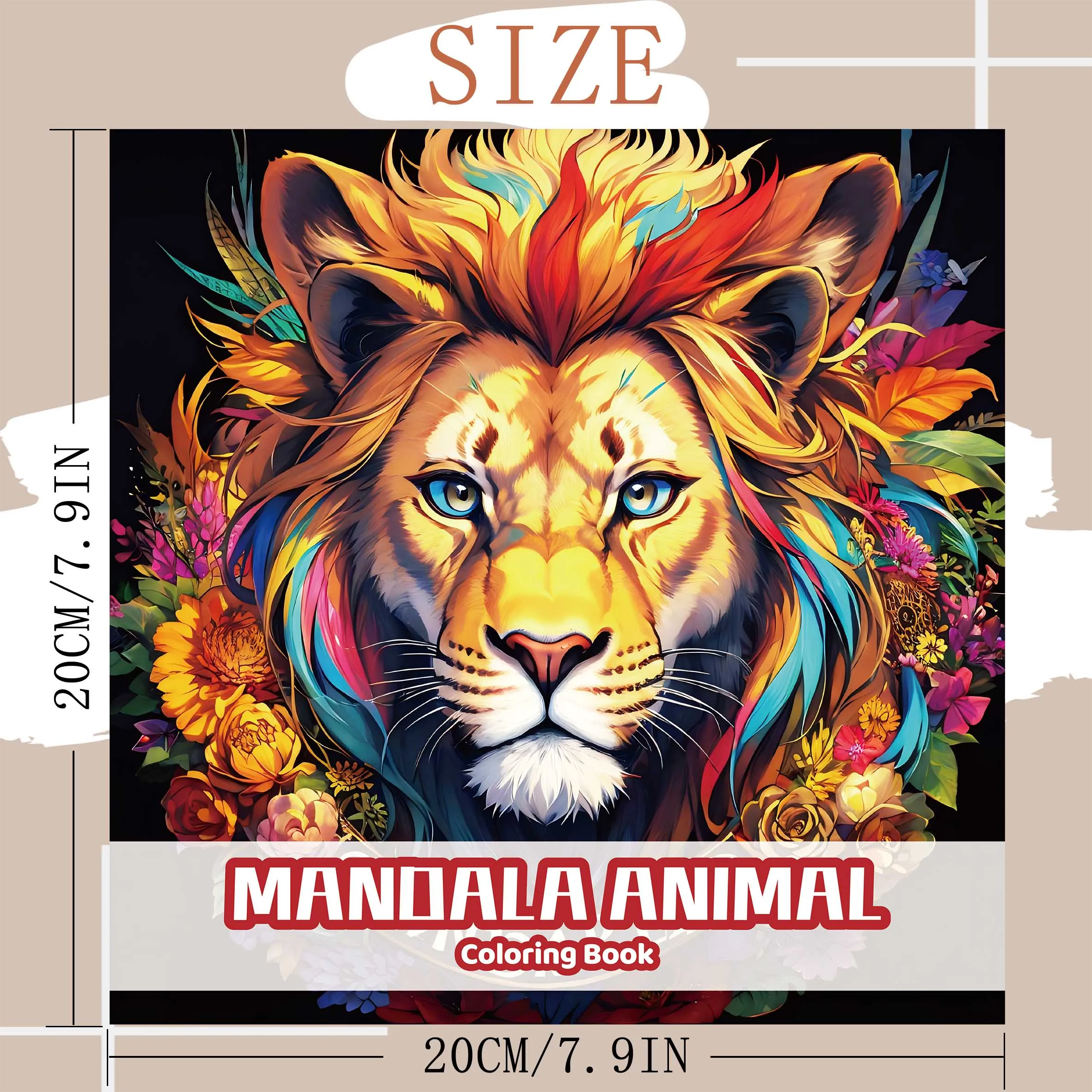 Mandala Animal Art Coloring Book 24 Page Gift For Adult Picture Book Birthday Party Relieve Stress Kill Time Graffiti Painting 2