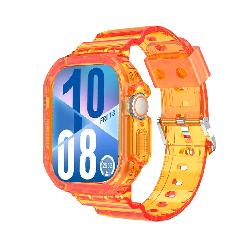 2-in-1 Transparent Silicone Band and Case Combo