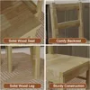 43.3 inch Solid Wood Indoor Modern Rectangular Dining Table Set for 4, Table and 4 Solid Wood Dining Chairs for Kitchen 3